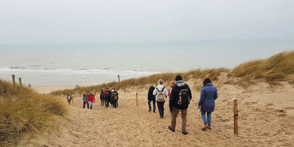 strandwandeling in stilte Lioba klooster